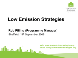 Low Emission Strategies