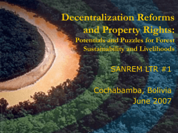 Decentralization Reforms and Property Rights: Potentials