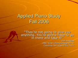 Applied Piano Study - Dena Kay Jones, Pianist