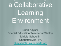 Creating Collaborative Learning Environments