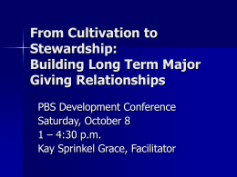 From Cultivation to Stewardship: Building Long Term Major