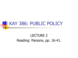KAY 386: PUBLIC POLICY