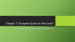 Chapter 3 “European Quest for New Land”