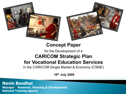 Development of a CARICOM Strategic Plan for Vocational