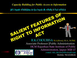 RIGHT TO INFORMATION