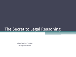 The Secret to Legal Reasoning