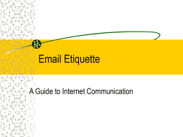 Email Etiquette - University of Missouri