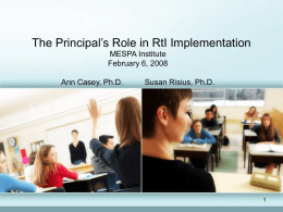 Principal's Role in RtI Implementation