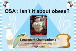 OSA : Isn’t it about obese?