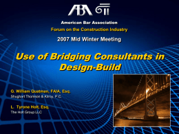 Use of Bridging Consultants in Design
