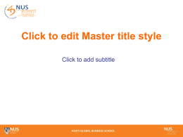 NUS Presentation Title 2006