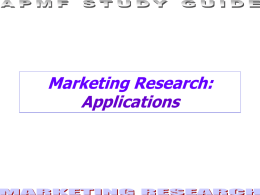 Marketing Research: Applications