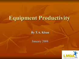 Equipment Productivity - Pakistan Engineering Council