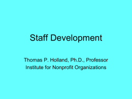 Staff Development - Nonprofit Capacity Building