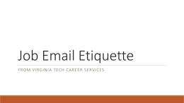 Job Email Etiquette