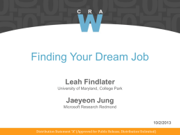 Finding Your Dream Job - CRA-W