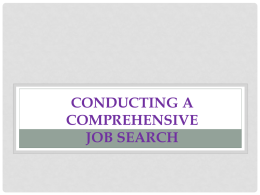 Conducting a Comprehensive Job Search