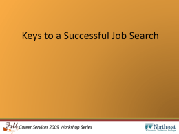 Keys to a Successful Job Search
