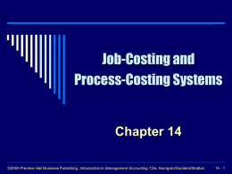 Job-Costing and Process