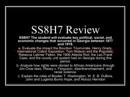 SS8H7 Review for CFA Five