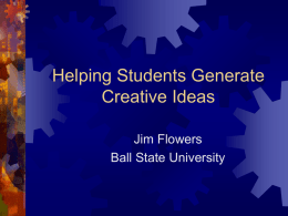 Ideation: Brainstorming - Jim Flowers, Professor