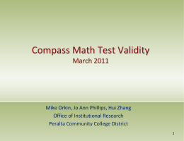 Compass Math Test - Peralta Colleges
