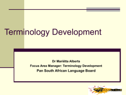 A MULTILINGUAL STATISTICAL DICTIONARY IN THE BROADER …
