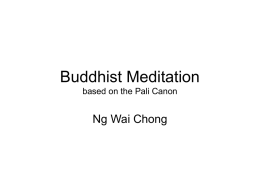 Buddhist Meditation Based on Pali Canon
