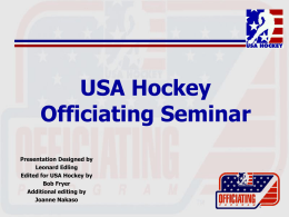 Basic Officiating Seminar - Ice Hockey Officials of