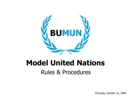 Model United Nations: Rules & Procedures