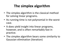 The simplex algorithm - Memorial University of Newfoundland