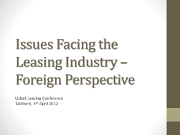 Issues facing the leasing industry – Foreign Perspective
