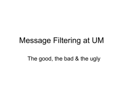 Message Filtering at UM - University of Missouri