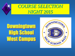 Important Considerations - Downingtown Area School District