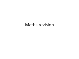 Maths revision