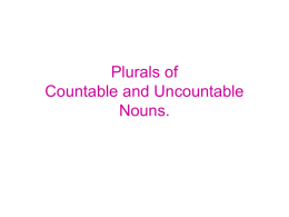 Plurals of Countable and Uncountable Nouns.