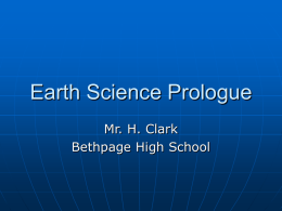 Earth Science Prologue - Bethpage Union Free School District