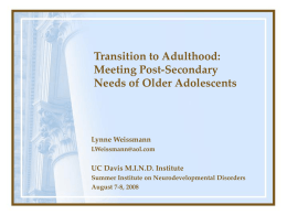 Transition to Adulthood: Meeting Post