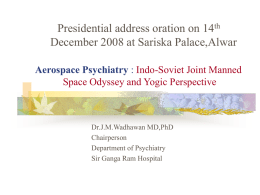 Aerospace Psychiatry : Indo-Soviet Joint Manned Space