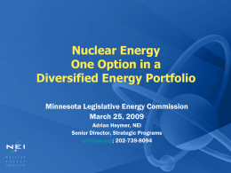 Nuclear Energy One Option in a Diversified Energy Portfolio
