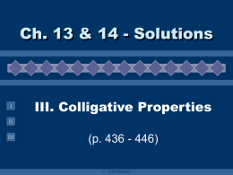 III. Colligative Properties