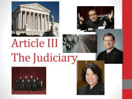Article III The Judiciary