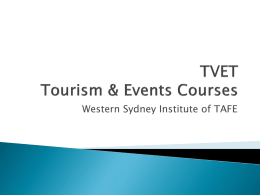 TVET Tourism & Events Courses