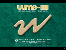 WMS-III - University of Florida