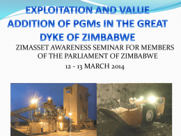 EXPLOITATION AND VALUE ADDITION OF PGMs