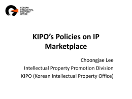 KIPO’s Policies on IP Marketplace