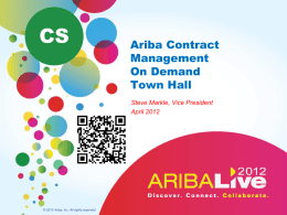 Ariba Contract Management On Demand Town Hall