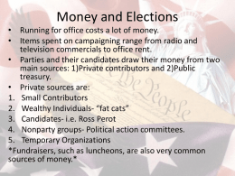Money and Elections - Brookwood High School
