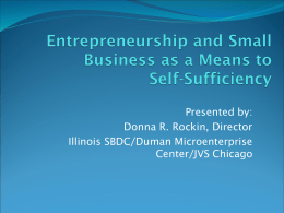 Entrepreneurship and Small Business as a Means to Self