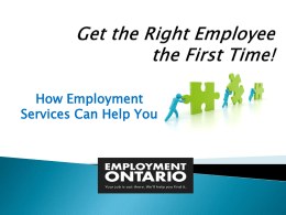 Employment Ontario Employment Services